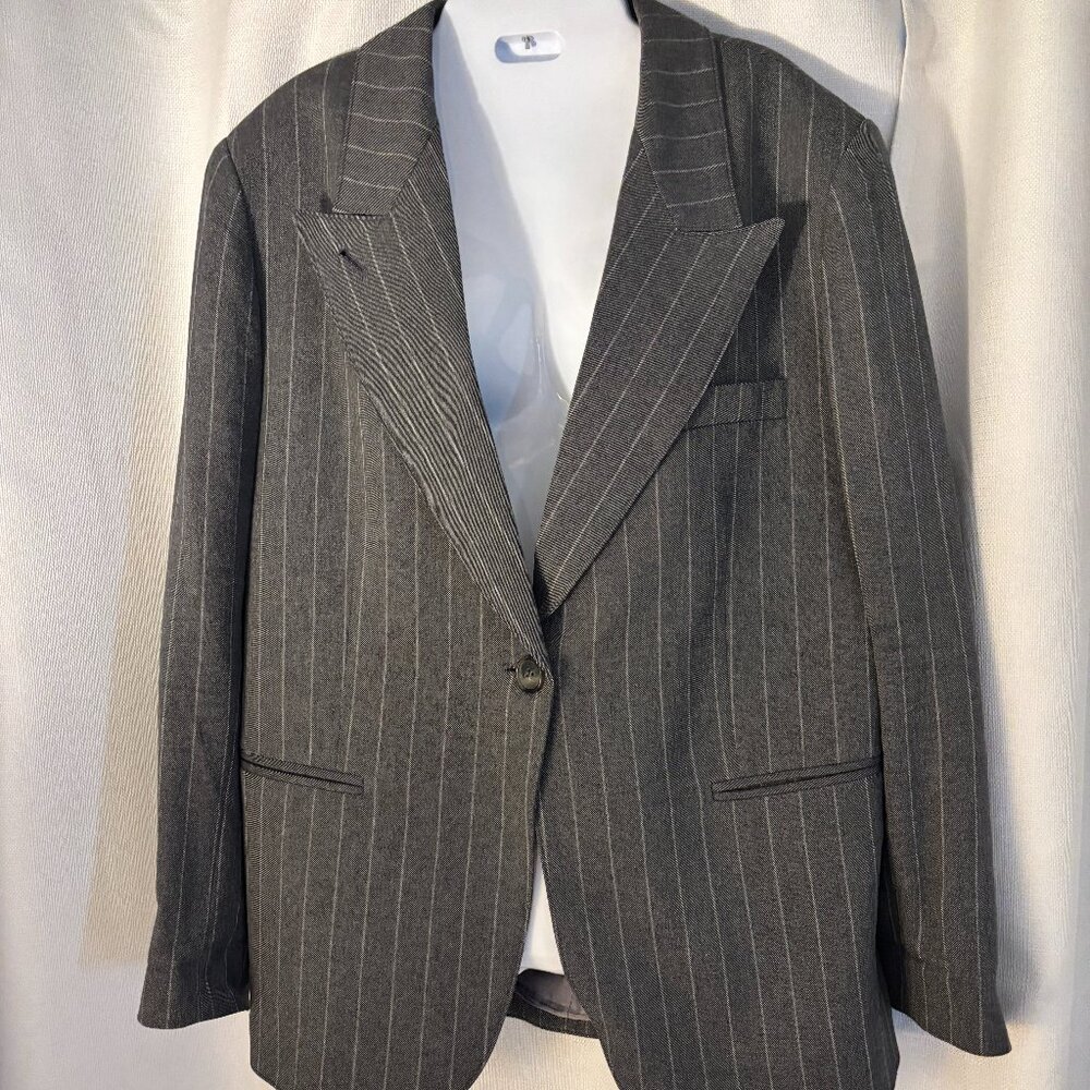 SMYTHE Grey Pinstripe Blazer